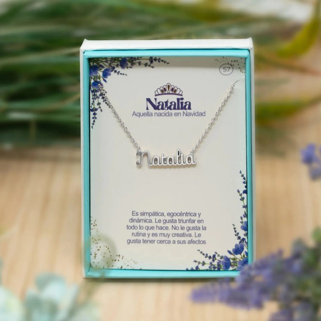 Collar Edición Nombre "natalia" - Acero Tono Plateado detalle