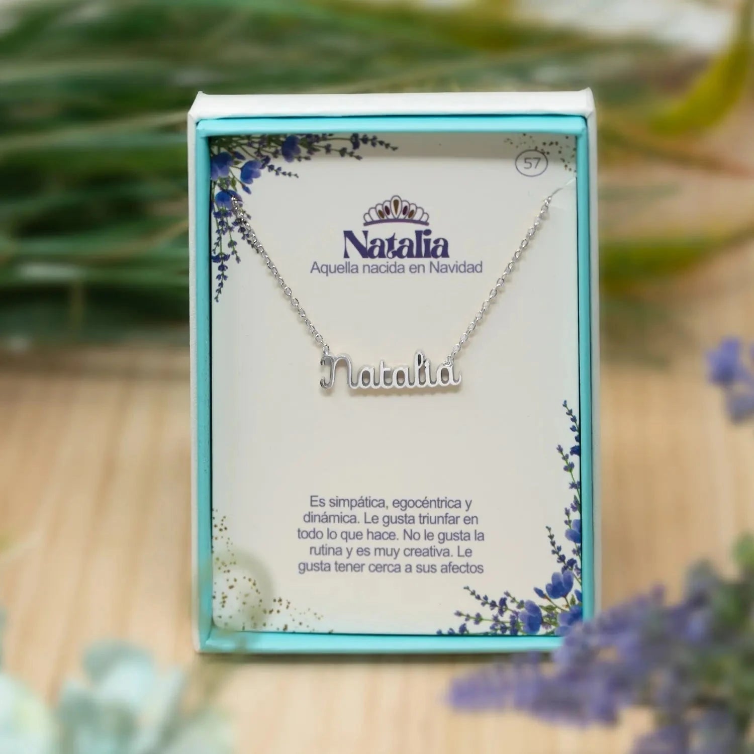 Collar Edición Nombre "natalia" - Acero Tono Plateado detalle
