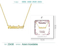 Collar dorado con nombre Natasha escrito en cursiva diseño exótico y elegante con acabado brillante en acero inoxidable