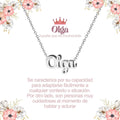 Collar con nombre Olga en acero inoxidable plateado resistente al agua joya fuerte regalo para mujer.