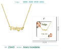 Collar con Nombre Paige - Diseño en Inglés - Acero Inoxidable Bañado en Oro 14k