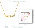 Collar con Nombre Rachel - Diseño en Inglés - Acero Inoxidable Bañado en Oro 14k