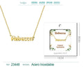 Collar con Nombre Rebecca - Diseño en Inglés - Acero Inoxidable Bañado en Oro 14k
