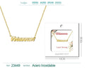 Collar con Nombre Rhiannon - Diseño en Inglés - Acero Inoxidable Bañado en Oro 14k