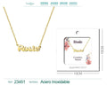 Collar con Nombre Rosie - Diseño en Inglés - Acero Inoxidable Bañado en Oro 14k