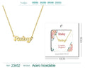 Collar con Nombre Ruby - Diseño en Inglés - Acero Inoxidable Bañado en Oro 14k