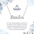 Collar con nombre Sandra en acero inoxidable plateado resistente al agua joya duradera regalo para mujer.