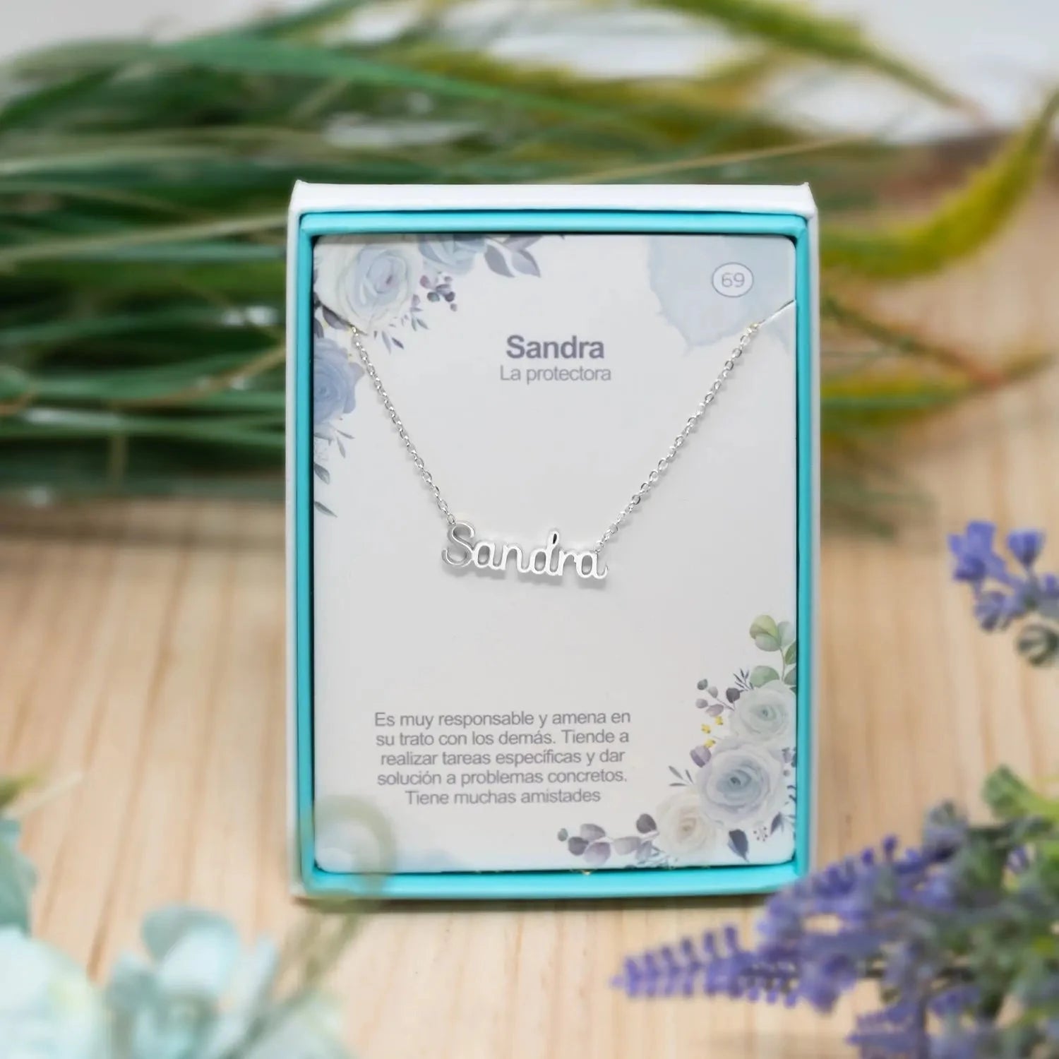 Collar Edición Nombre "sandra" - Acero Tono Plateado detalle