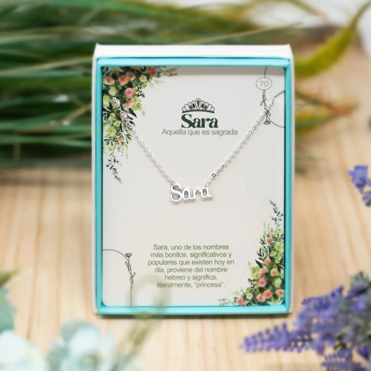 Collar Edición Nombre "sara" - Acero Tono Plateado detalle