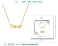 Collar con Nombre Sian - Diseño en Inglés - Acero Inoxidable Bañado en Oro 14k