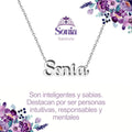 Collar con nombre Sonia en acero inoxidable plateado resistente al agua joya moderna regalo para mujer.