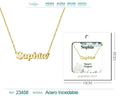 Collar con Nombre Sophia - Diseño en Inglés - Acero Inoxidable Bañado en Oro 14k