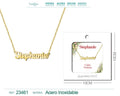 Collar con Nombre Stephanie - Diseño en Inglés - Acero Inoxidable Bañado en Oro 14k