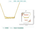 Collar con Nombre Summer - Diseño en Inglés - Acero Inoxidable Bañado en Oro 14k