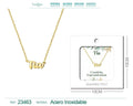 Collar con Nombre Tia - Diseño en Inglés - Acero Inoxidable Bañado en Oro 14k