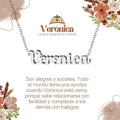 Collar con nombre Veronica en acero inoxidable plateado resistente al agua joya duradera regalo mujer.