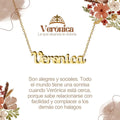 Collar con nombre Veronica diseño caligrafía elegante bañado en oro 14k significado de imagen verdadera y éxito.