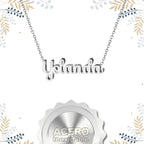 Collar Edición Nombre "yolanda" - Acero Tono Plateado textura
