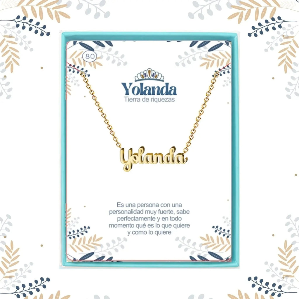 Collar Edición Nombre "yolanda" - Significado Y Estilo Dorado 14K acabado