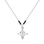 Collar Nudo de Bruja Acero con Piedra Volcánica