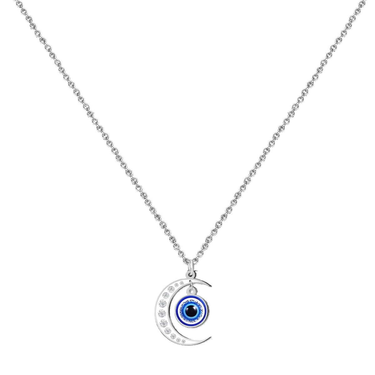 Collar Ojo Turco Acero Inoxidable | Amuleto contra el mal de ojo y energías negativas cotigo