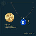 Collar Ojo Turco de Acero con Cristales diseño