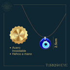 Collar de Acero con Colgante Ojo Turco Y Cristales diseño