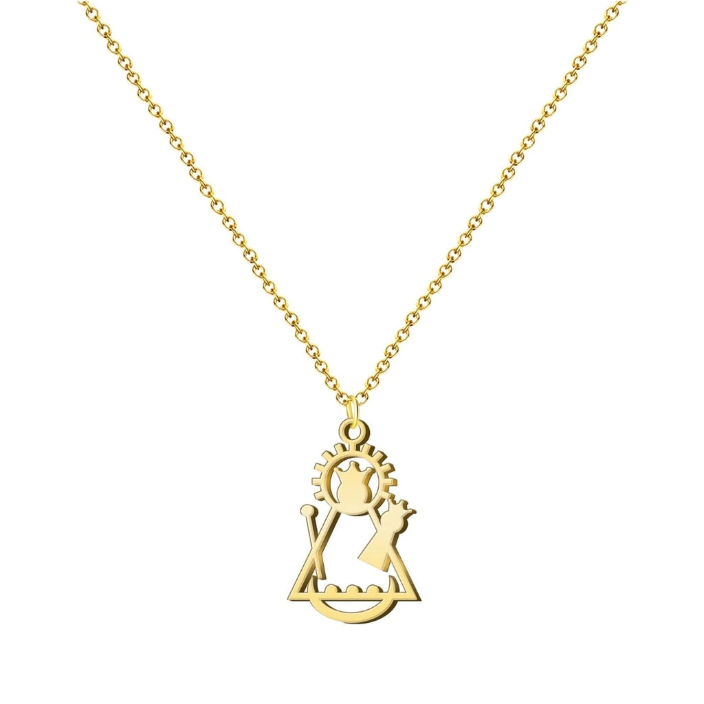 Collar con Silueta de la Virgen de Candelaria en Acero Dorado