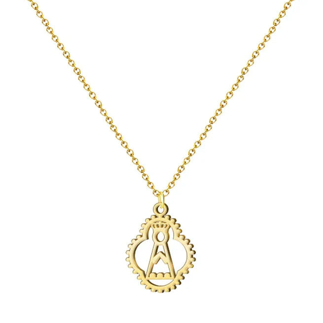 Collar Virgen del Sagrario en Acero Inoxidable Bañado de Oro 14k - Dorado
