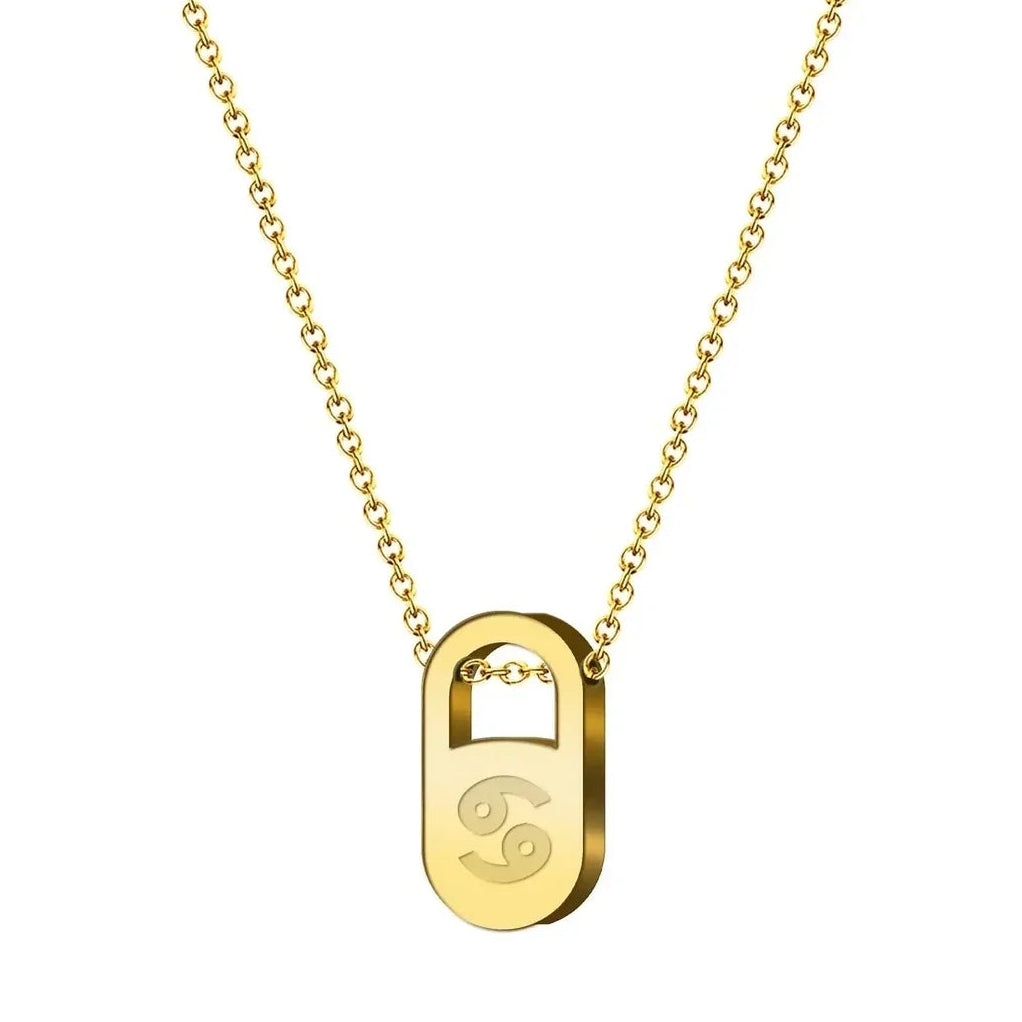Collar Zodiaco en Inglés Acero con Sobre - Cáncer - SKU 23481