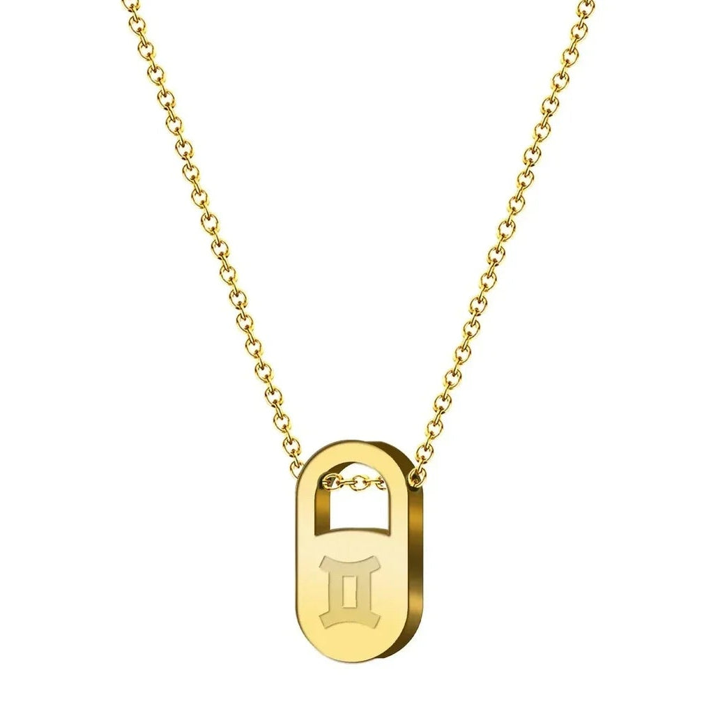 Collar Zodiaco en Inglés Acero con Sobre - Géminis - SKU 23480