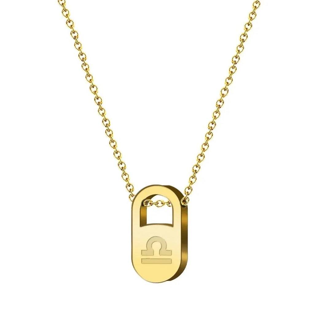 Collar Zodiaco en Inglés Acero con Sobre - Libra - SKU 23484
