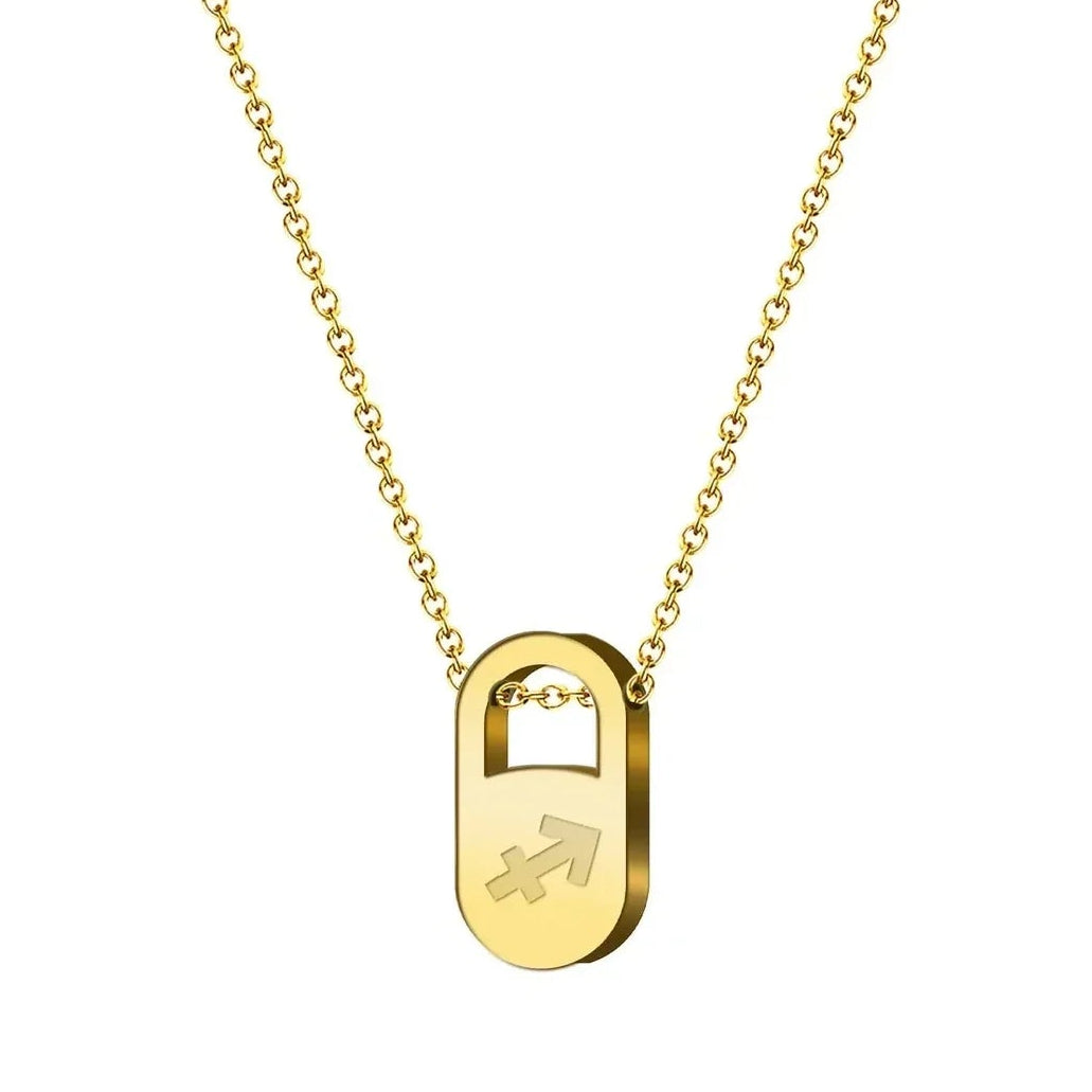 Collar Zodiaco en Inglés Acero con Sobre - Sagitario - SKU 23486