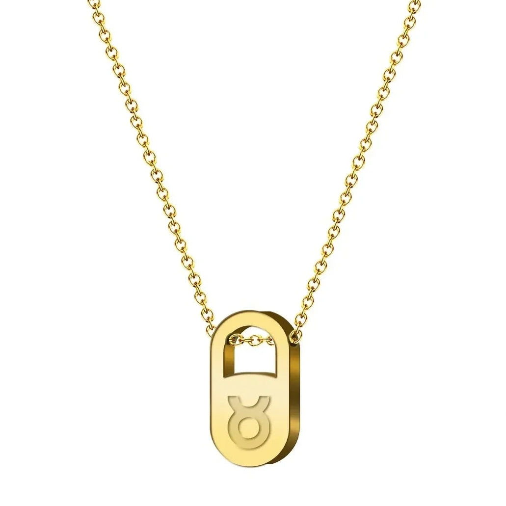 Collar Zodiaco en Inglés Acero con Sobre - Tauro - SKU 23479