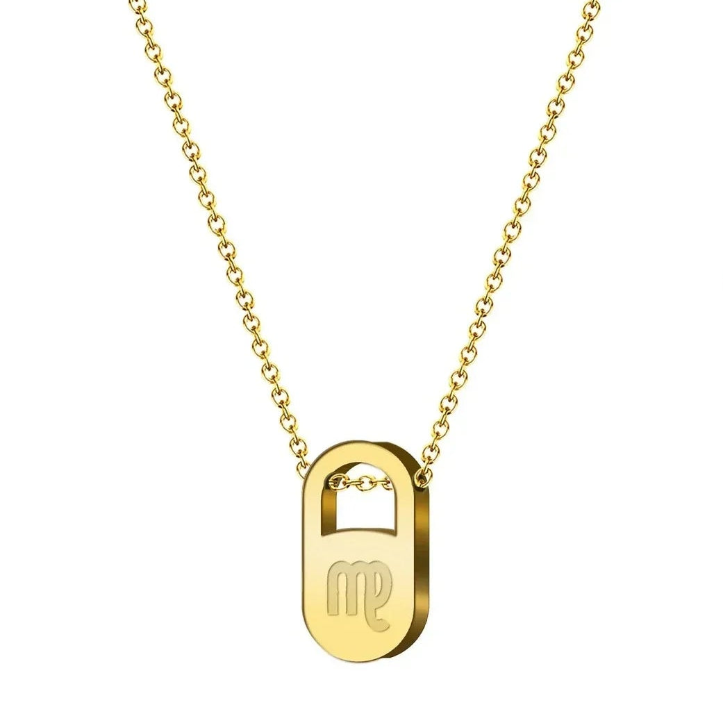 Collar Zodiaco en Inglés Acero con Sobre - Virgo - SKU 23483