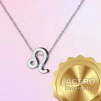 Collar Zodíaco Leo Acero Color Plateado acabado