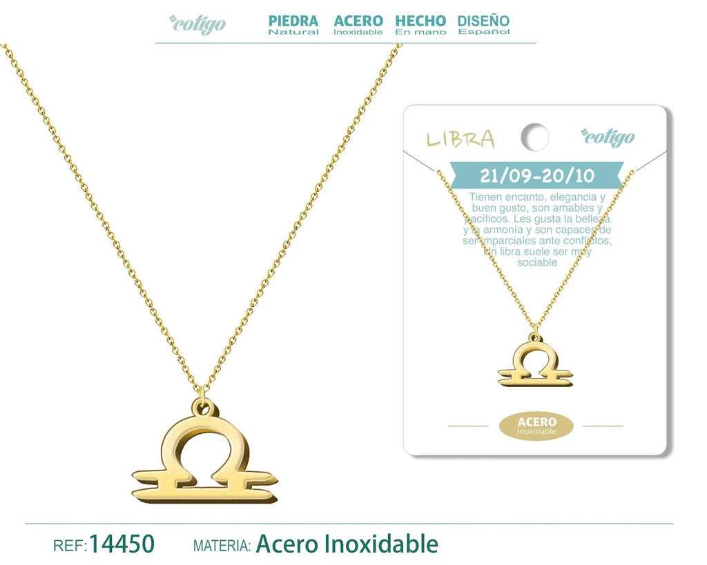Collar Zodiaco Libra Dorado