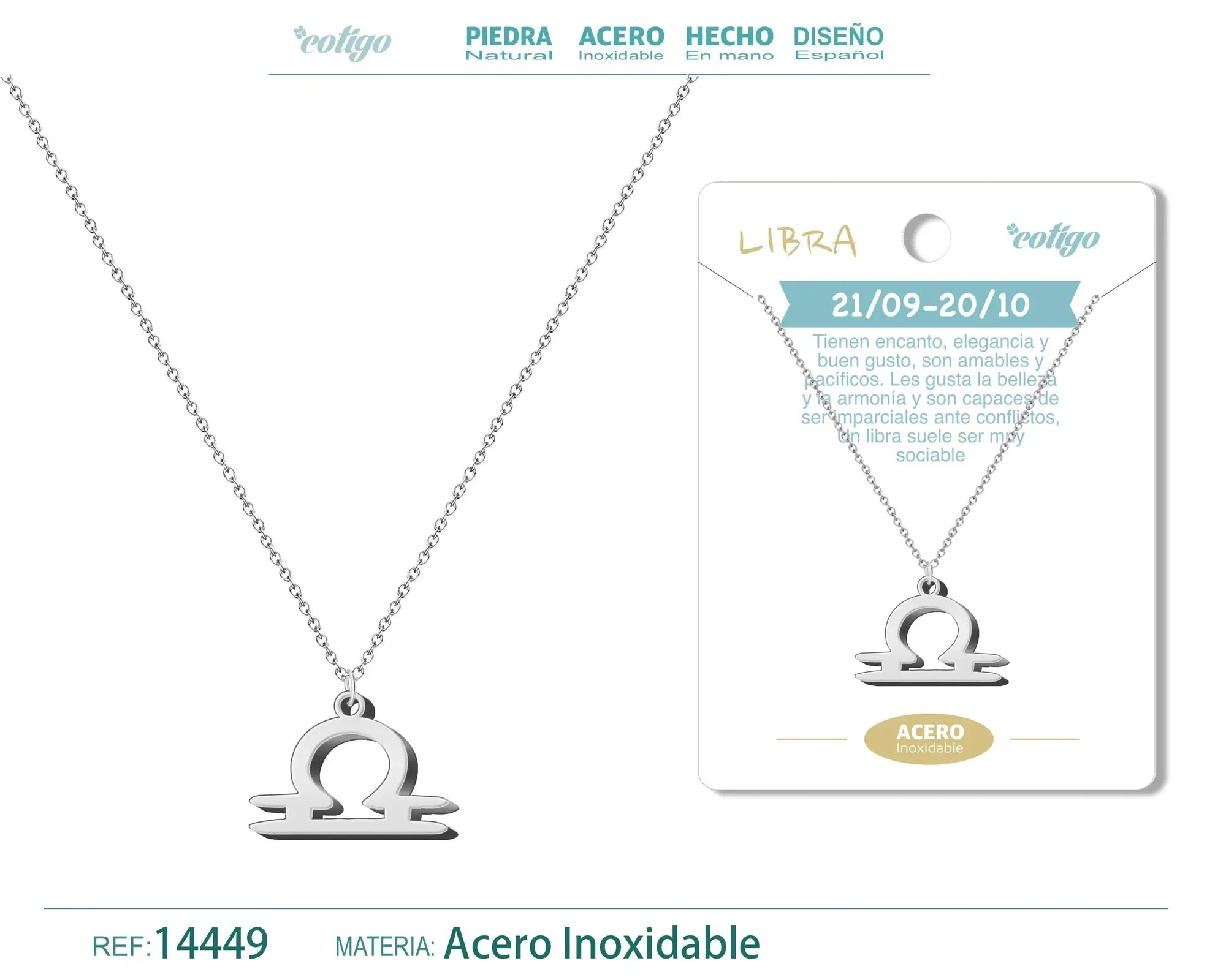 Collar Zodiaco Libra Plateado
