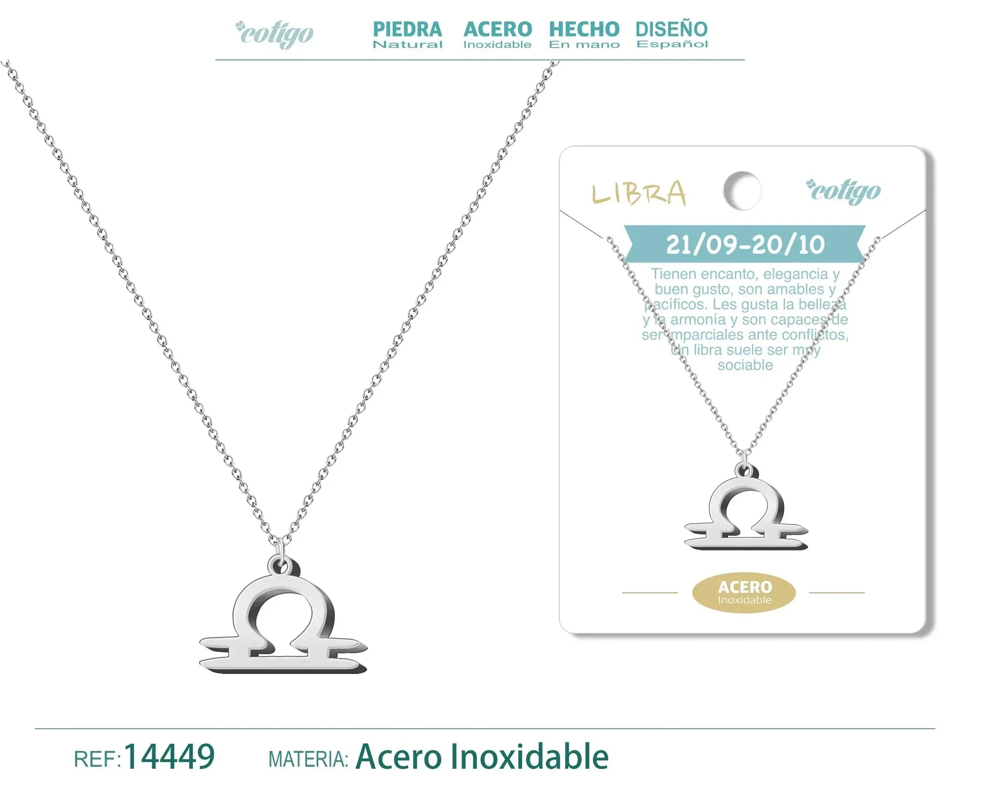 Collar Zodiaco Libra Plateado