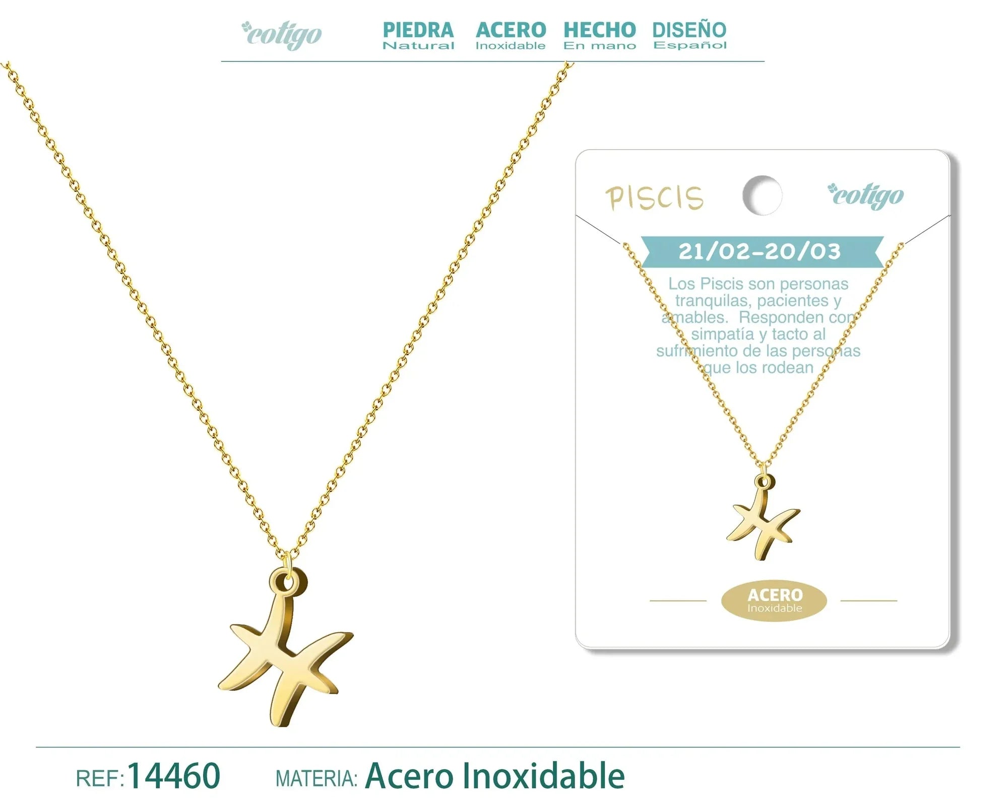 Collar Zodiaco Pisces Dorado