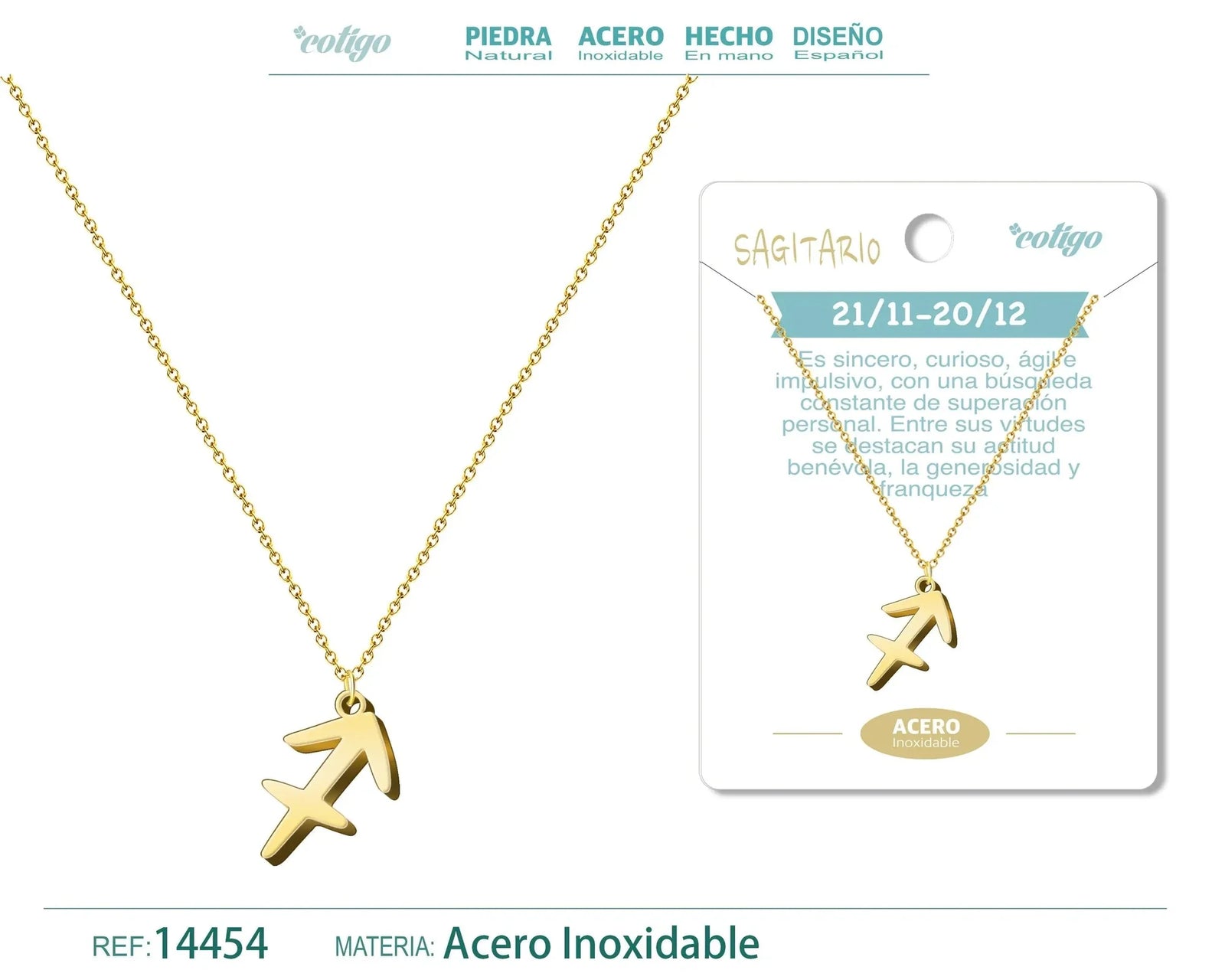 Collar Zodiaco Sagittarius Dorado