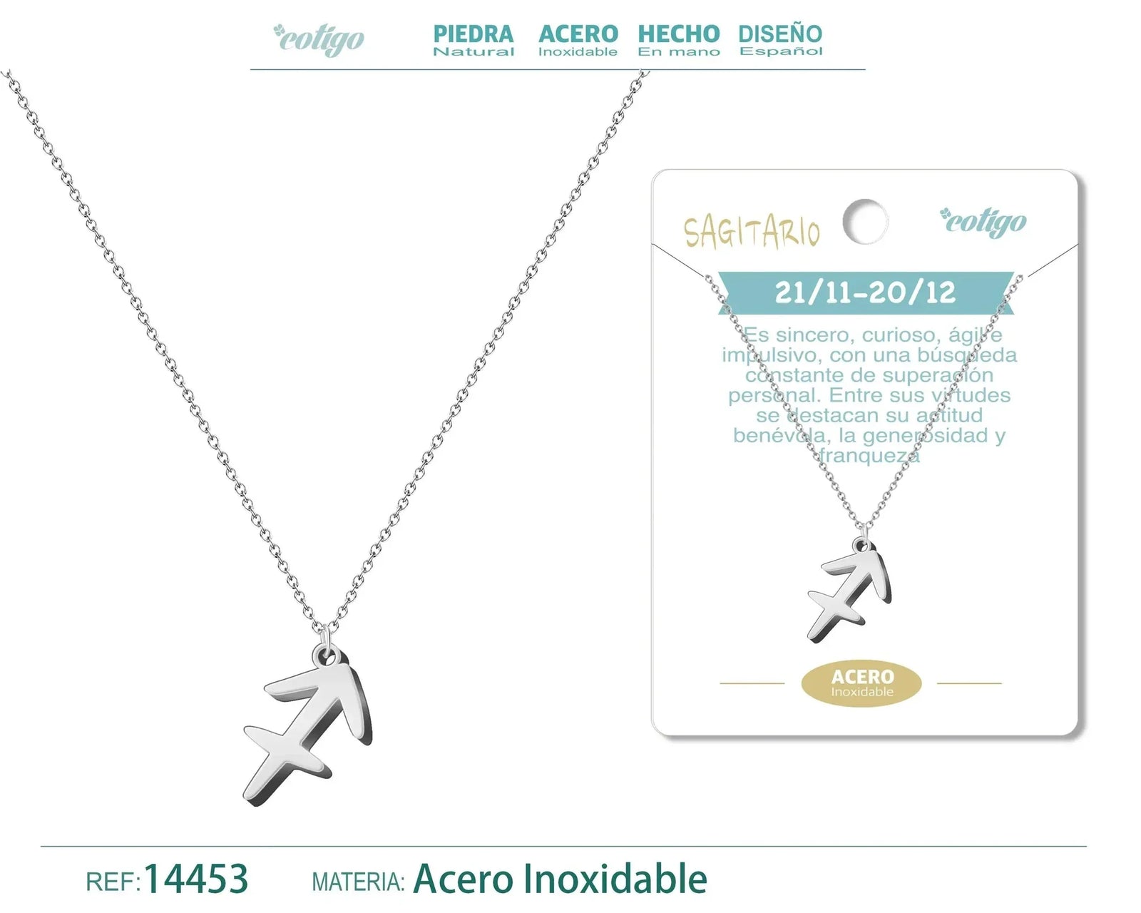 Collar Zodiaco Sagittarius Plateado