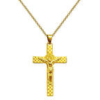 Collar Cruz con Jesús crucificado en Acero Dorado - Dorado
