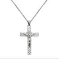 Collar Cruz con Jesús Crucificado en Acero - Plateado