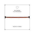 Pulsera Surfista de Hilo Encerado - Negro Y Naranja detalle