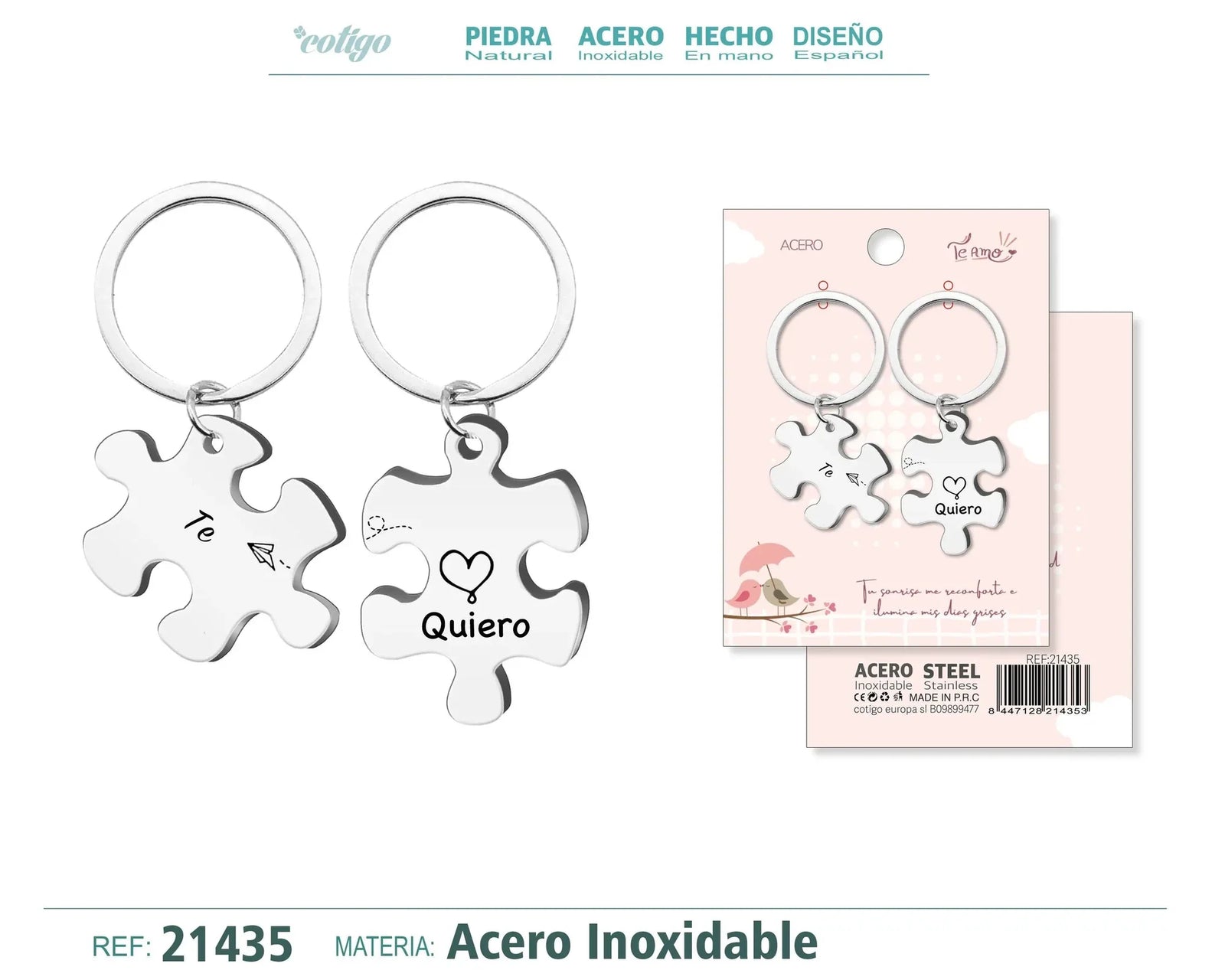 Llavero Acero Pareja Puzzle