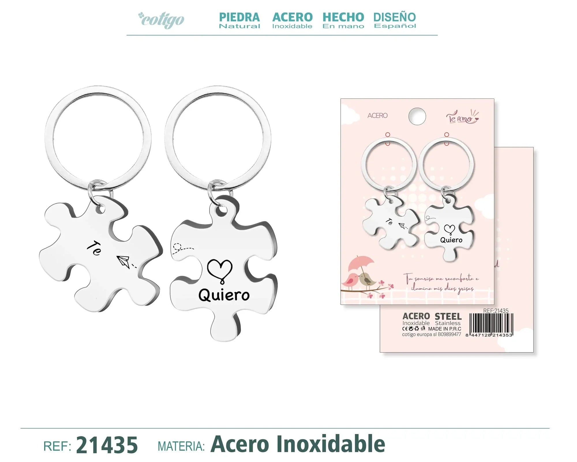 Llavero Acero Pareja Puzzle