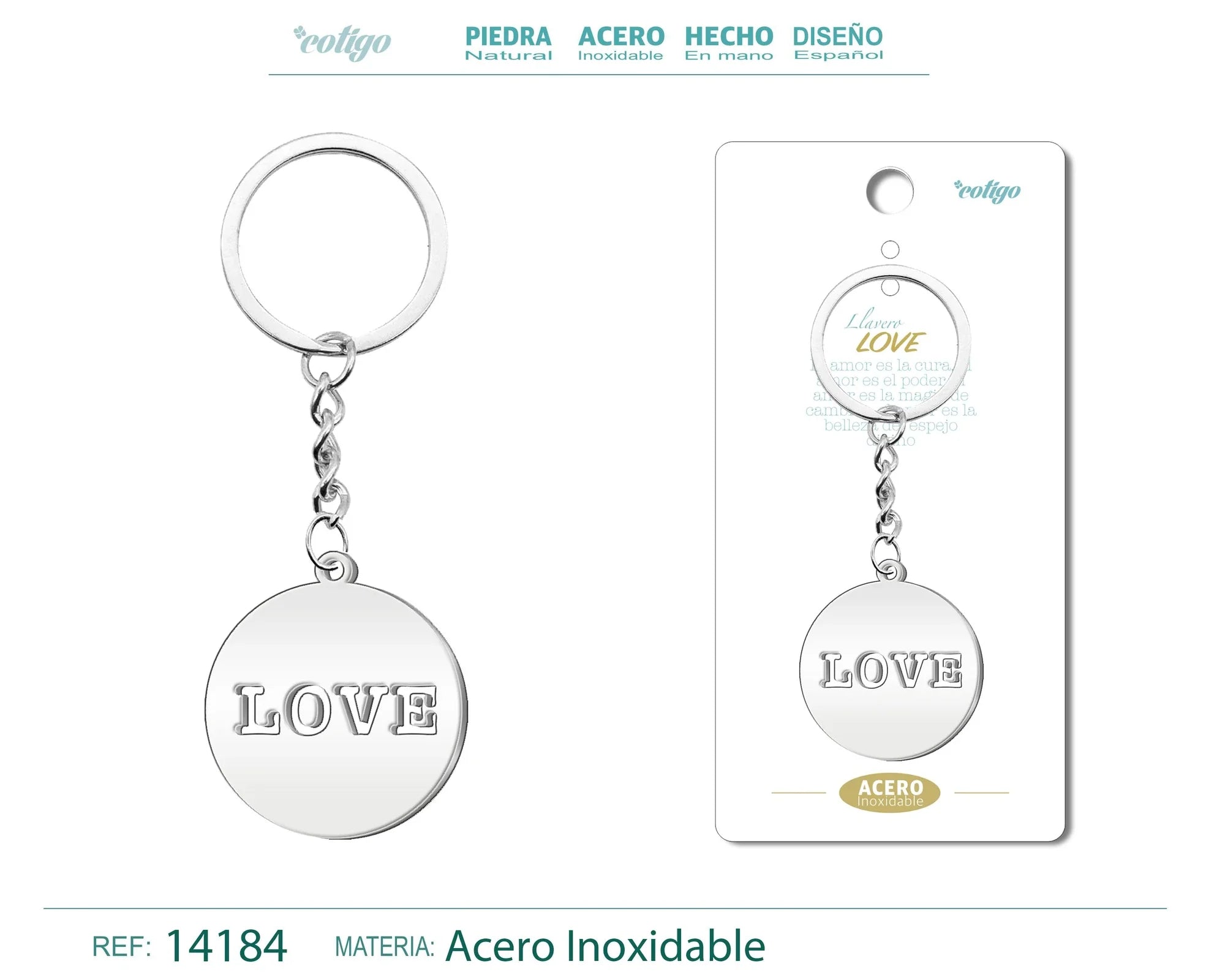 Llavero Amor Acero Inoxidable