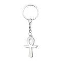 Llavero Cruz Egipcia Ankh en Acero Plateado