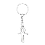 Llavero Cruz Egipcia Ankh en Acero Plateado